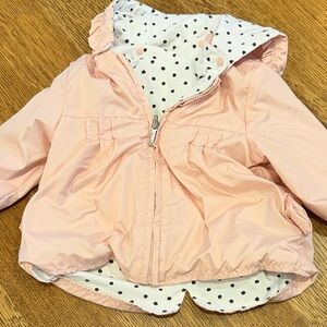 Mayoral Light Pink Hooded Raincoat with Polka Dot Lining